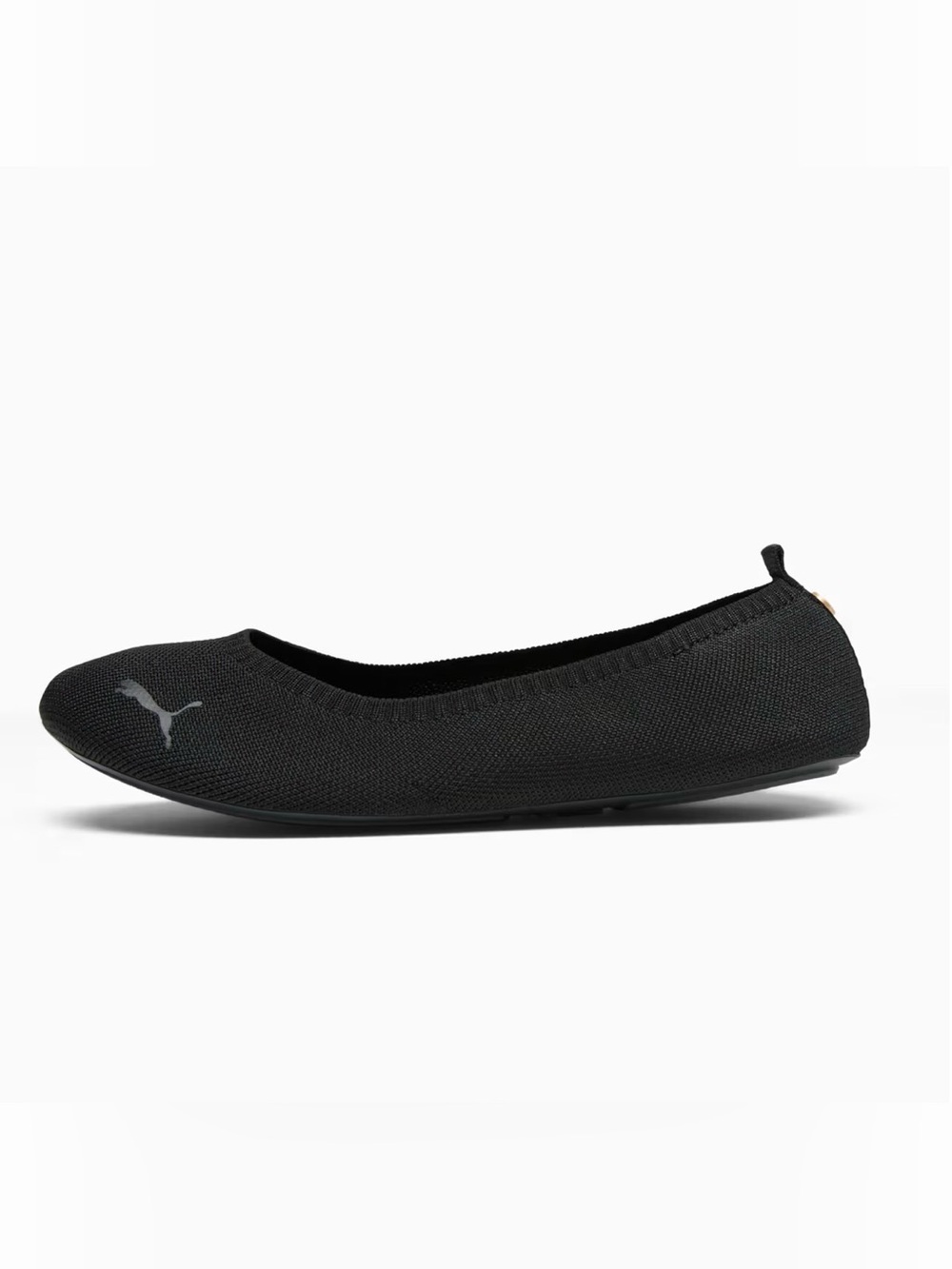 Puma Women's Black Knit Ballet Flat with Subtle Logo